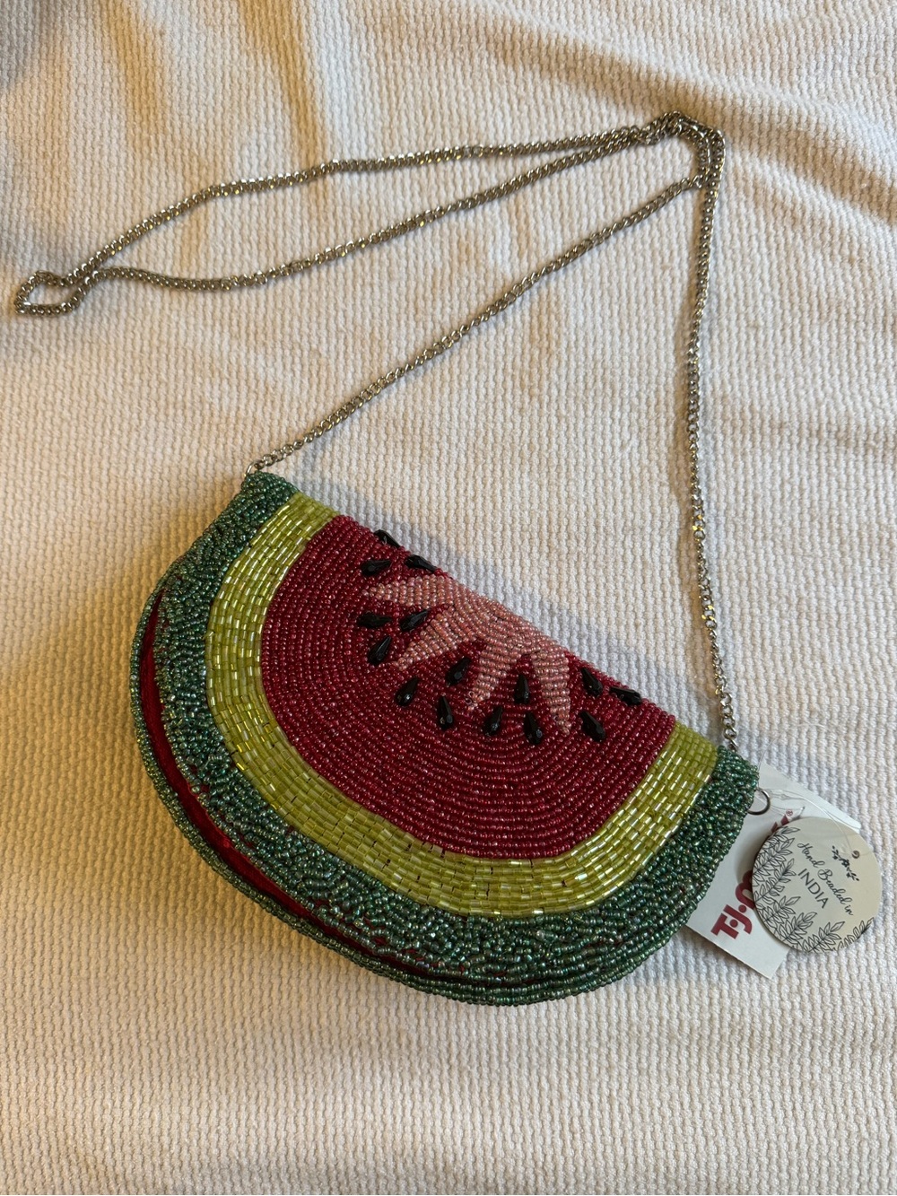 Rare Beaded Watermelon Bag - Red & Green